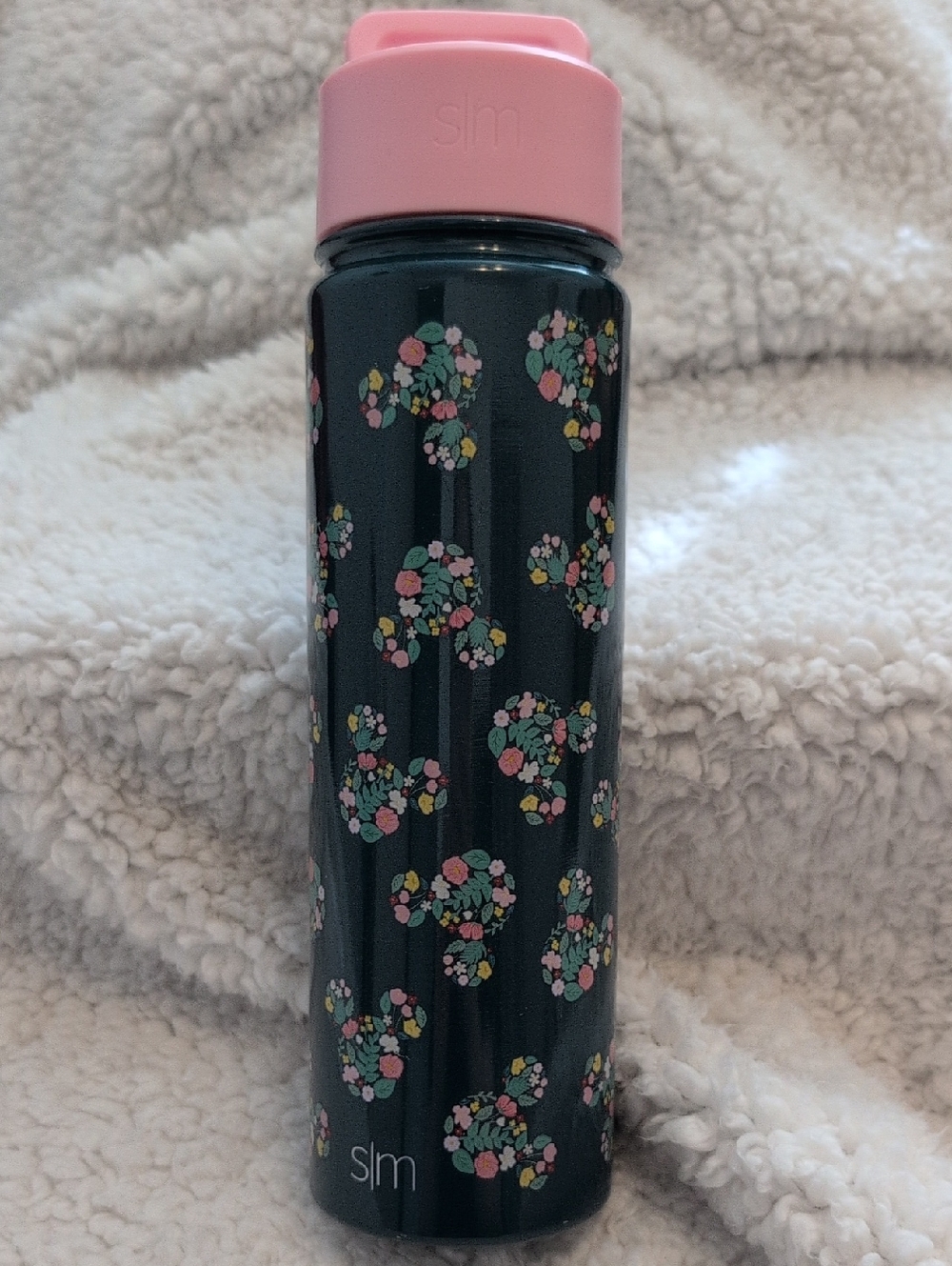 Disney Simple Modern Floral MICKEY Stainless Bottle in Black and Pink